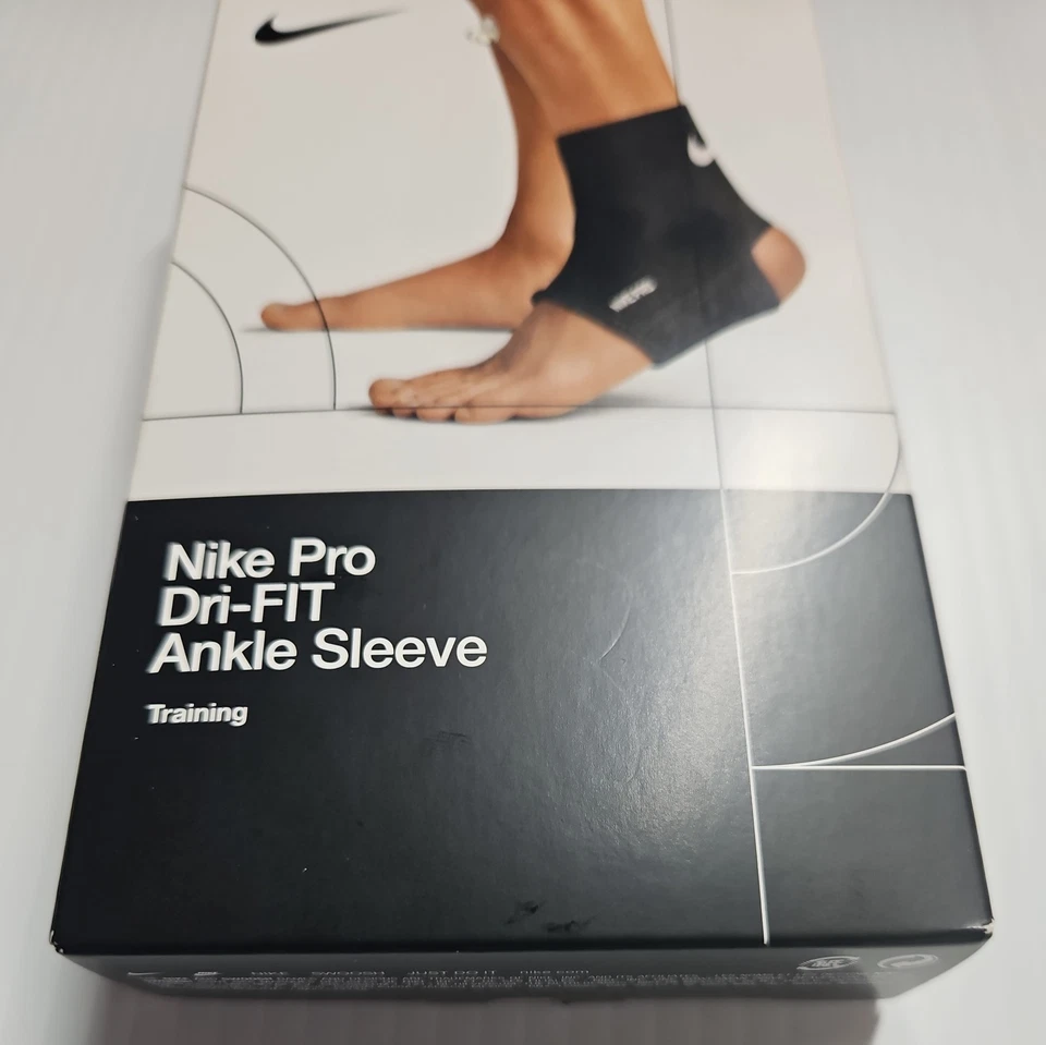 Nike Pro Tobillo Manga 2.0 Adulto XL Negro/Blanco Nuevo Con Caja Soporte Deportes Foto 2 de 4