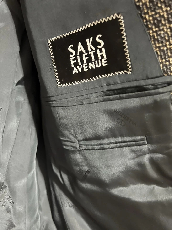 Chaqueta Blazer Valentino Uomo Hecha en Italia Glen Lana a Cuadros Talla 42R De Colección Foto 3 de 4