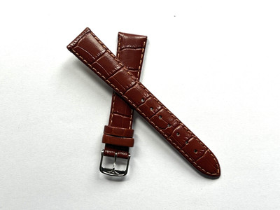 Original Longines Strap Matte Brown 17mm leder   ( L 113 )