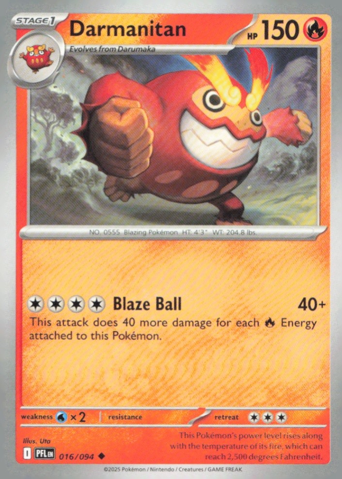 Darmanitan Uncommon ME02: Phantasmal Flames 016/094 NM