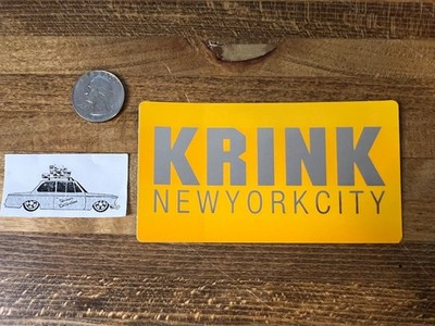 Krink  logo sticker mirrored Sticker Slap Graffiti  Art Vintage Alife ink Yellow