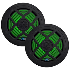 ATG Marine 8" Coaxial Speakers w/ RGB LEDs, Pair, Black, 160W - ATG8MRGB-B