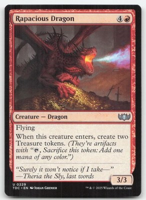 RAPACIOUS DRAGON 229 UC COMMANDER: TARKIR: DRAGONSTORM MTG LP