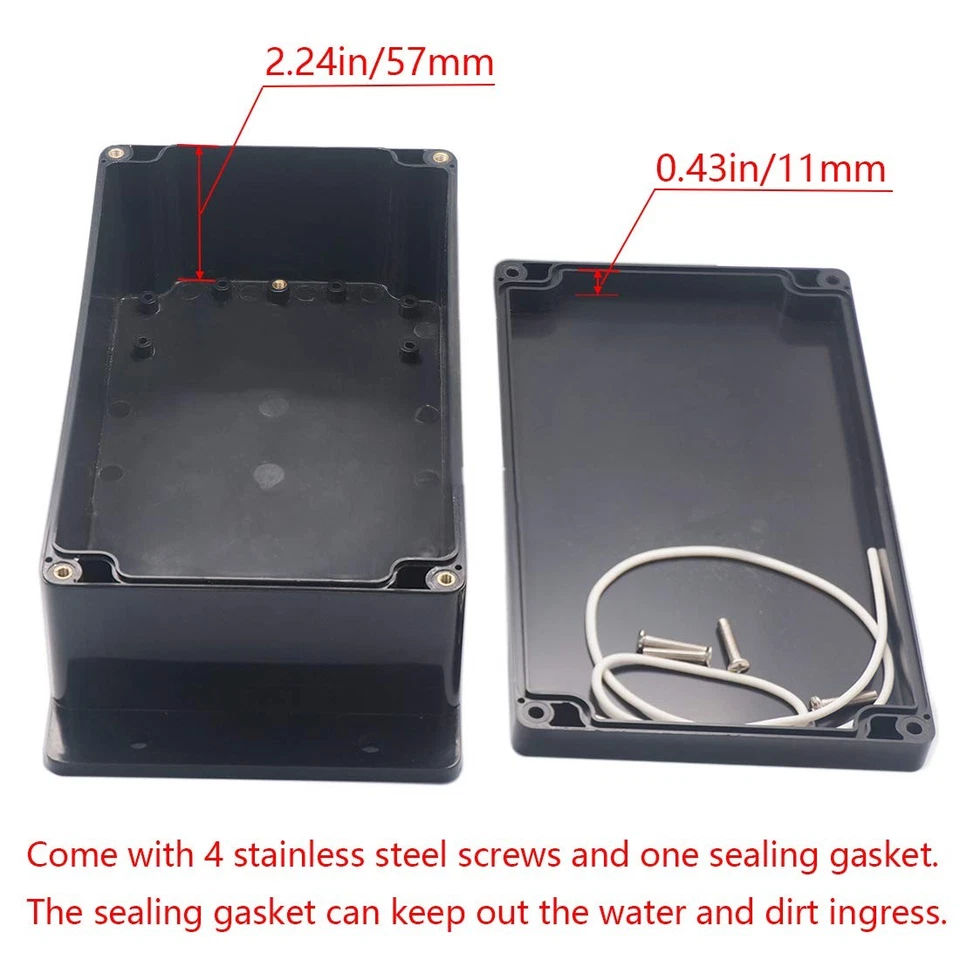 Junction Box IP65 Waterproof ABS Plastic 7.87x4.72x2.95, Fixed Ear Design  - Image 4 of 4