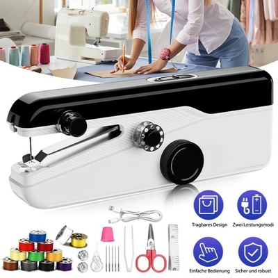 Handnähmaschine 2 Stufen Nähmaschine Tragbar Mini Electric Sewing Machine DIY