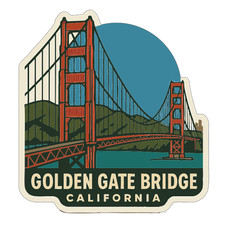 Golden Gate Bridge California Sticker Decal Vinyl Die-Cut Symbolic Landmark