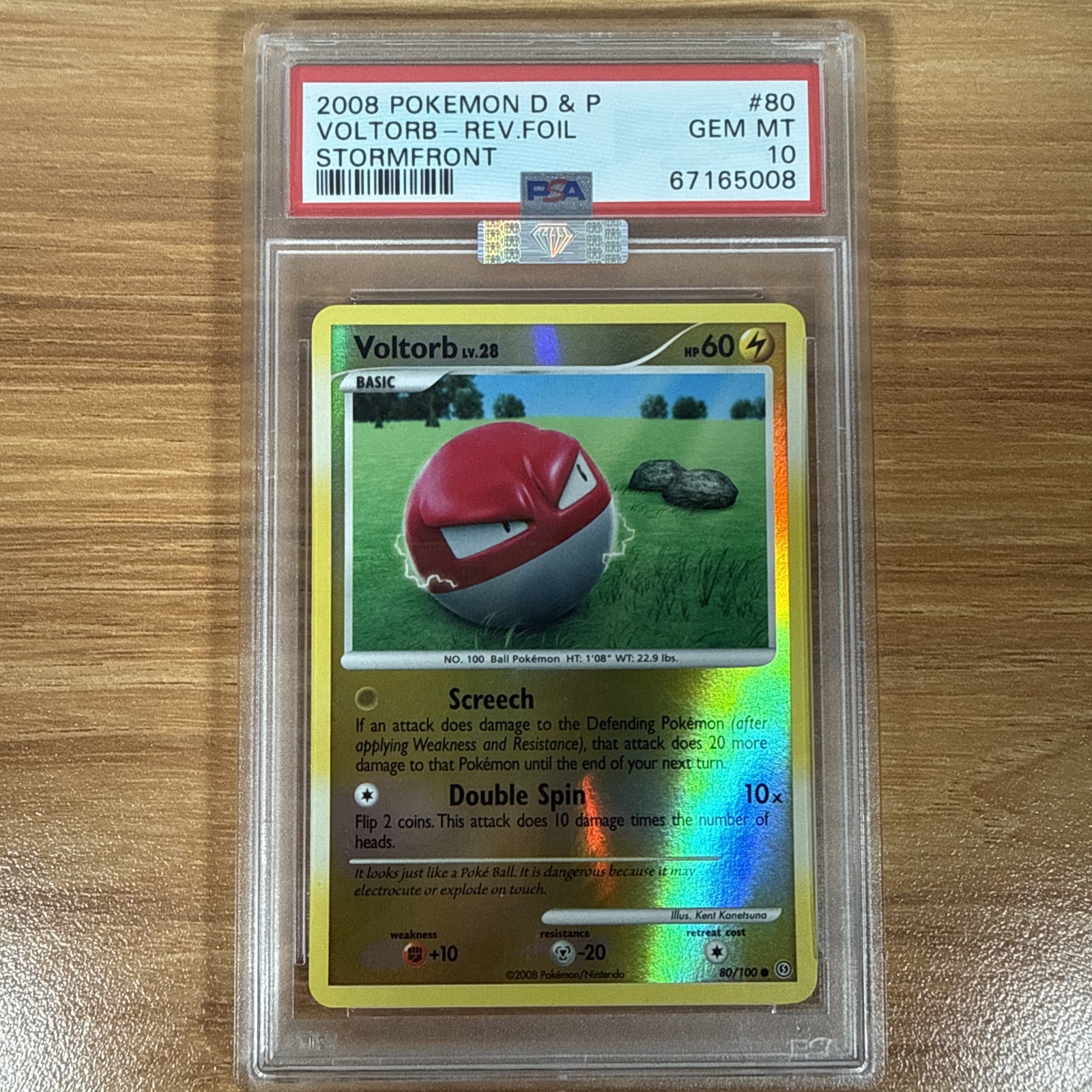 2008 Diamond & Pearl Stormfront Voltorb #80/100 Reverse Holo PSA 10 *POP 2*