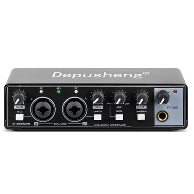 Depusheng MD22 USB Audio Interface Sound Card 2i2 Recording Studio