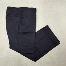 Jack Victor Dress Pants Mens 32x29 Blue Wool Cuffed Nanoperformance Stretch