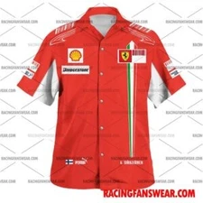 Kimi Raikkonen Formula One Racing 2007 Hawaiian Shirt- Polo Shirts