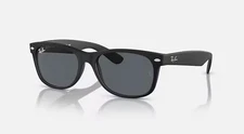 RAY-BAN NEW WAYFARER CLASSIC MATTE BLACK/BLUE 55 mm SUNGLASSES RB2132 622/R5 55