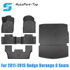3d Floor Mats Trunk Cargo Liners Set Fits 2011-2015 Dodge Durango 6 Seats Tpe