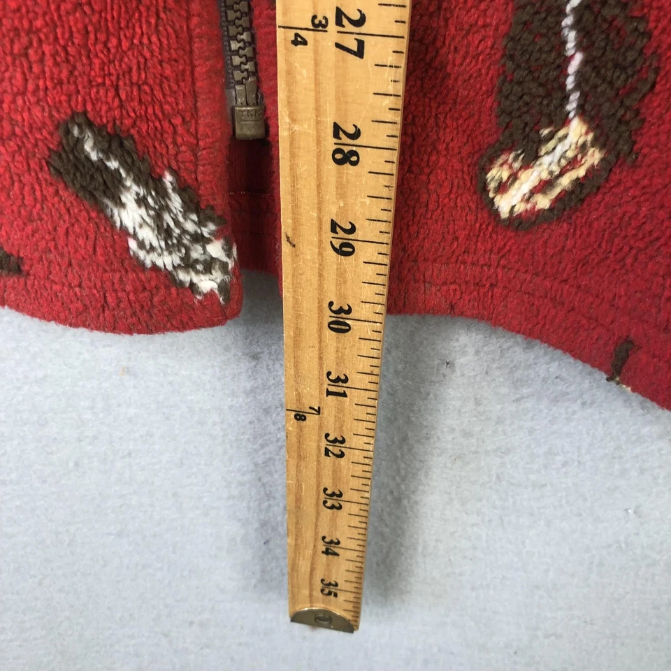 Chaqueta polar Tsunami para mujer XL roja cremallera completa estampado de plumas soporte cuello cordón Foto 4 de 4