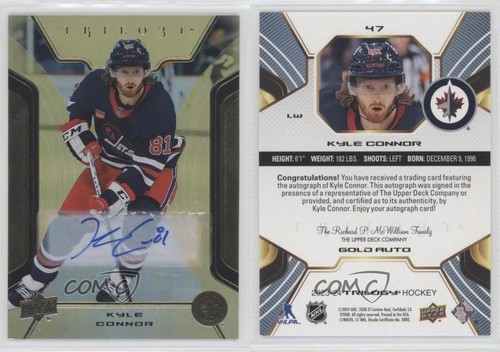 2023-24 Upper Deck Trilogy autógrafos dorados Kyle Connor #47 dorado automático - Imagen 3 de 3