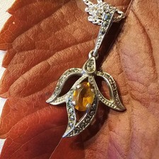 Collier Art Nouveau Ancien - Argent Massif, Corail, Quartz Rose Et Perle Baroque, Occasion