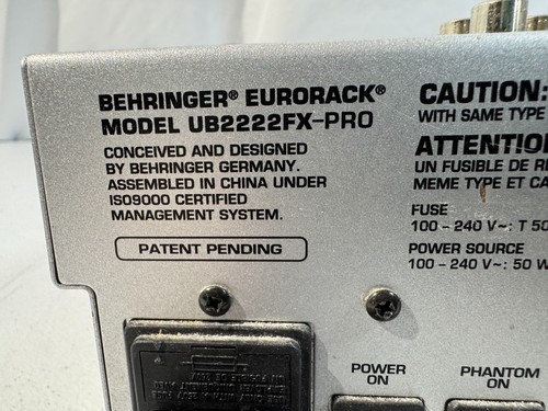 Behringer Eurorack UB2222FX-PRO 22-Channel Analog Mixer with FX & USB – Tested - Picture 5 of 5