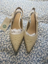 A New Day Milan Pearl Slingback Heels Ivory 8.5   New with Tags