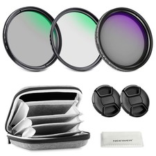NEEWER 43mm ND CPL UV Filter Kit 3-Pack, ND2-400, Polarizer, Carry Case Caps