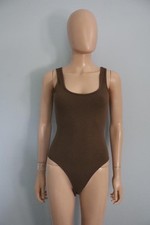 L'Agence Brown Nica Scoop Neck Sleeveless Tank Bodysuit Size S