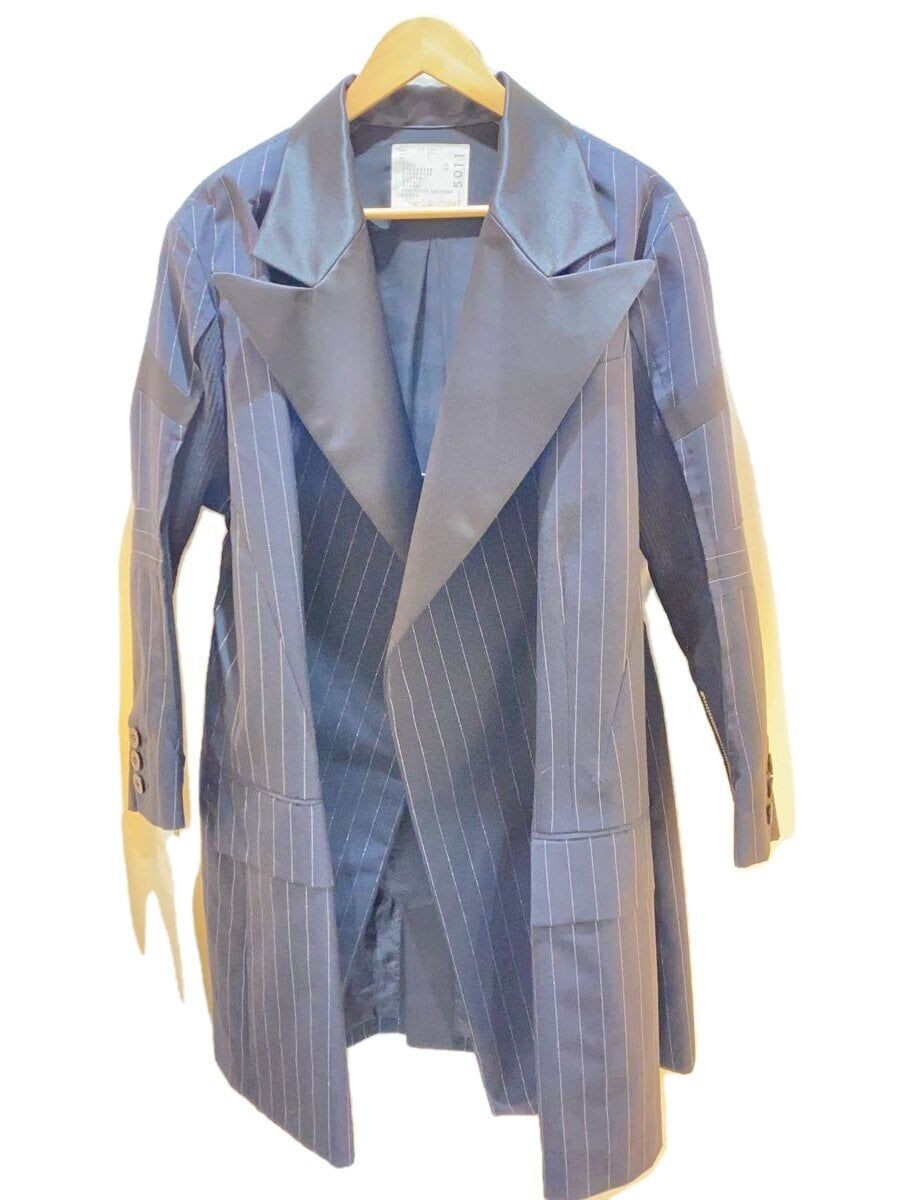 ALTRA Sacai altro cappotto 1 lana righe nere 20 05011