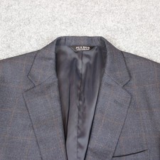 Jos. A. Bank Travelers Sport Coat Blazer Jacket 44R Blue Windowpane Tailored