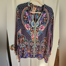 Johnny Was Silk Floral Tunic
