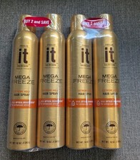 Freeze It Mega Freeze 24 Hour Extreme Hold Hair Spray 4 PACK  BIG  10 Oz each