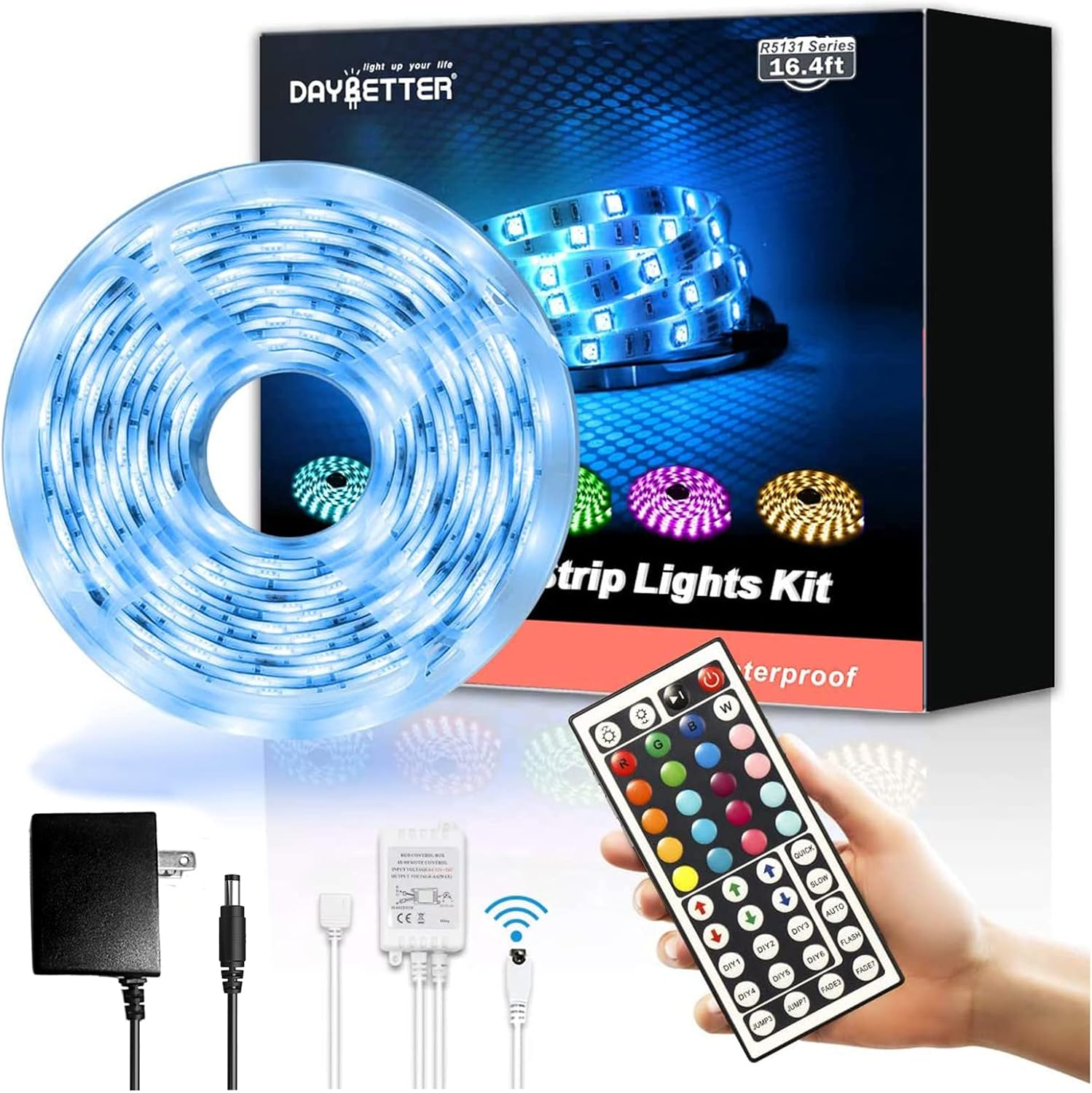 Led Strip Lights 16.4Ft Waterproof Color Changing Led Lights with Remote Control