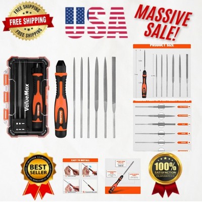 Precision Needle File Set: 7 Interchangeable Files for Metal, Wood, and More