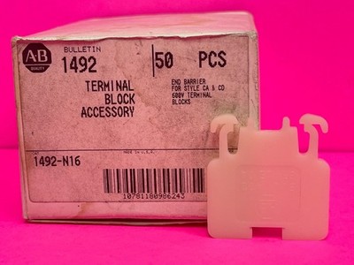 Allen-Bradley 1492-N16 Ser A  Terminal Block End Barrier, White (50 pcs)