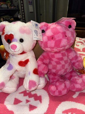 Build A Bear Pink Checker Frog And Be Mine Kitty Valentines New W/ Tags