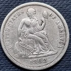 1862 Seated Liberty Dime 10c Better Grade XF #96546