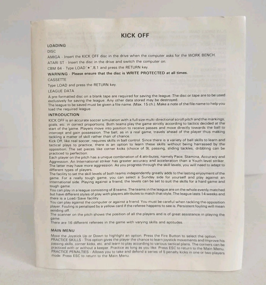 Vintage ATARI Game: Kick Off + Extra Time Expansion Football Simulation Tactical - Image 4 of 4