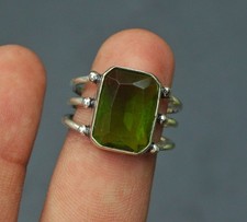 Peridot Gemstone 925 Sterling Silver Ring Handmade Jewelry Ring For Gift