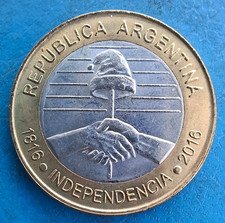 Argentine, 2 Pesos 2016 Bimetallic UNC!