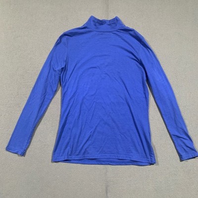 Natural Uniforms Women's Large Royal Blue Mock Neck Long Sleeve Luxe Stretch Top