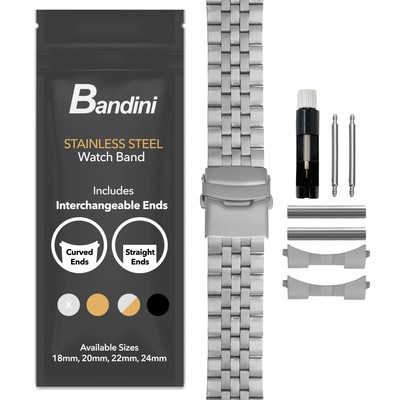 20mm Curved Tapered Steel Metal Watch Band for Frederique Constant Classic