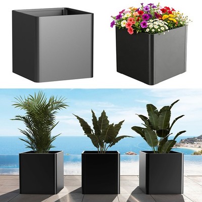 Large Galvanized Steel Planter Square Planters Metal Garden Planter for Outdoors