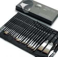 ARTIFY 24 Pieces Professional Oil Paint Brush Set, Long Handle Hard Nylon Hair