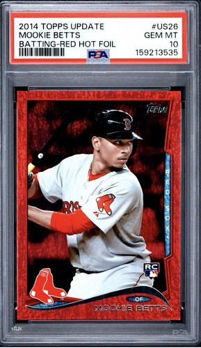 Topps 2014 Update Mookie Betts RC #US-26 Red Hot Foil PSA 10 Red Sox