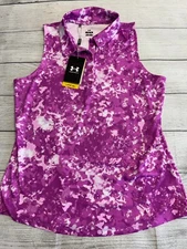 Under Armour Golf Polo Shirt Womens Medium New UPF 30+ Active Sleeveless Tank
