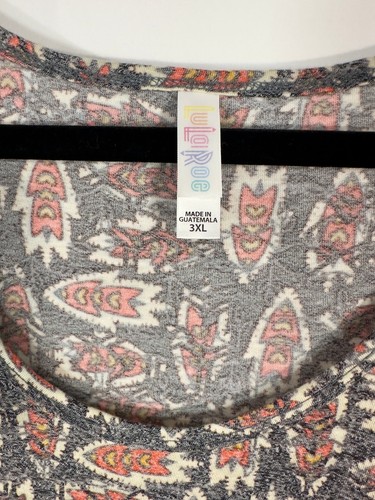 LuLaRoe Womens Long Sleeve Shirt Top 3XL (26-28) Soft Lynnae Multicolor NWT - Picture 15 of 18
