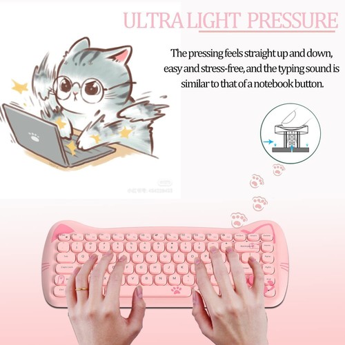 AJAZZ 3060i 84 Keys Wireless Cute Keyboard,Portable Colorful Round Keycap for PC - Picture 13 of 20