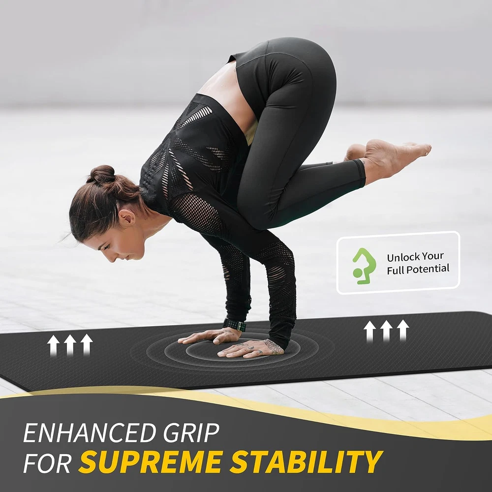 Non Slip Extra Thick 1/3 1/4 2/5 Inch Yoga Mat for Women Men Kids