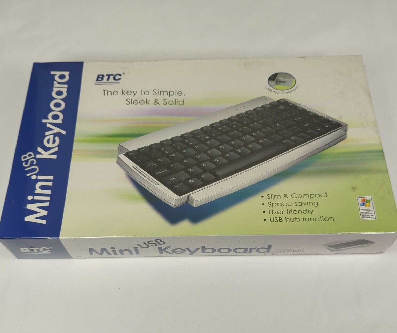 BTC Mini USB Keyboard - BTC 9118H w/ USB Downstream Port - New & Sealed