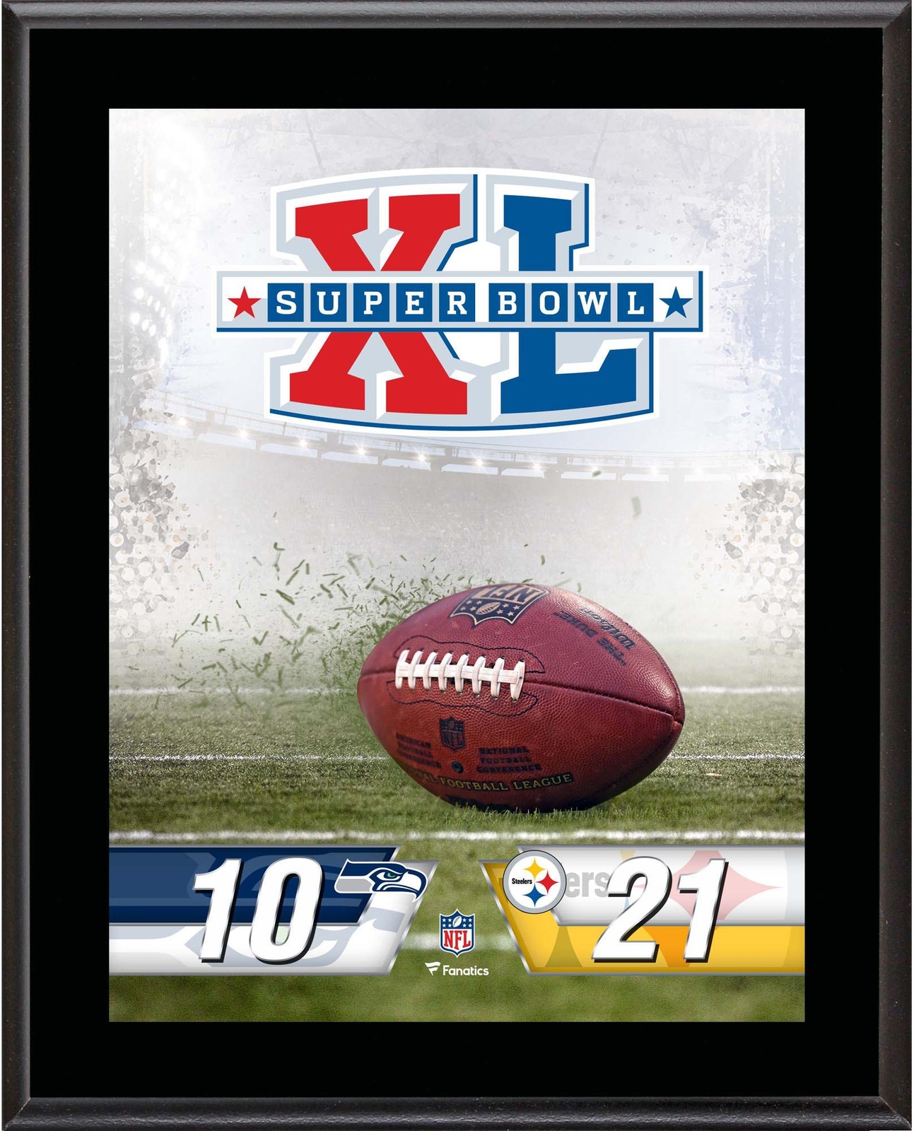 Pittsburgh Steelers vs Seattle Seahawks Super Bowl XL 10.5" x 13