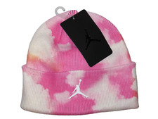 New Tye Dye Jordan Beanie Hat with White Jumpman Logo Pinksicle NWT Youth Unisex