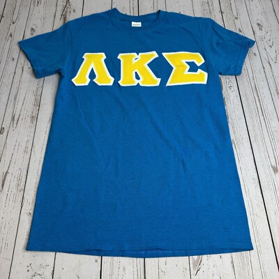 Lambda Kappa Epsilon Greek Fraternity T Shirt Mens Small Embroidered Letters