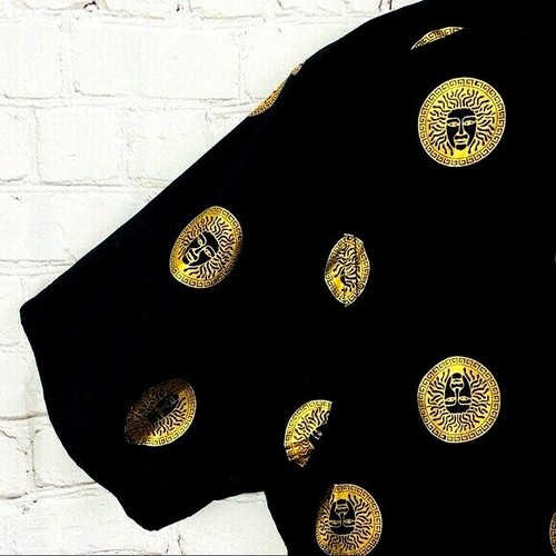 Men's Drill Clothing Medusa Slim Fit Button Down Shirt Black Metallic