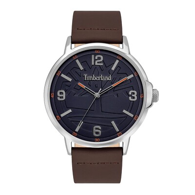 Timberland GLENCOVE Men's Watch, Blue Dial & Brown Leather Strap, 16011JYS/03
